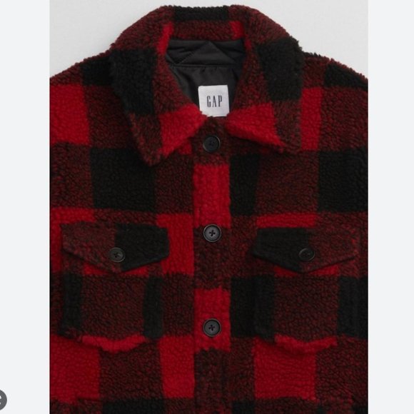 NEW! GAP Sherpa Shirt Jacket - Size Medium - Picture 3 of 3